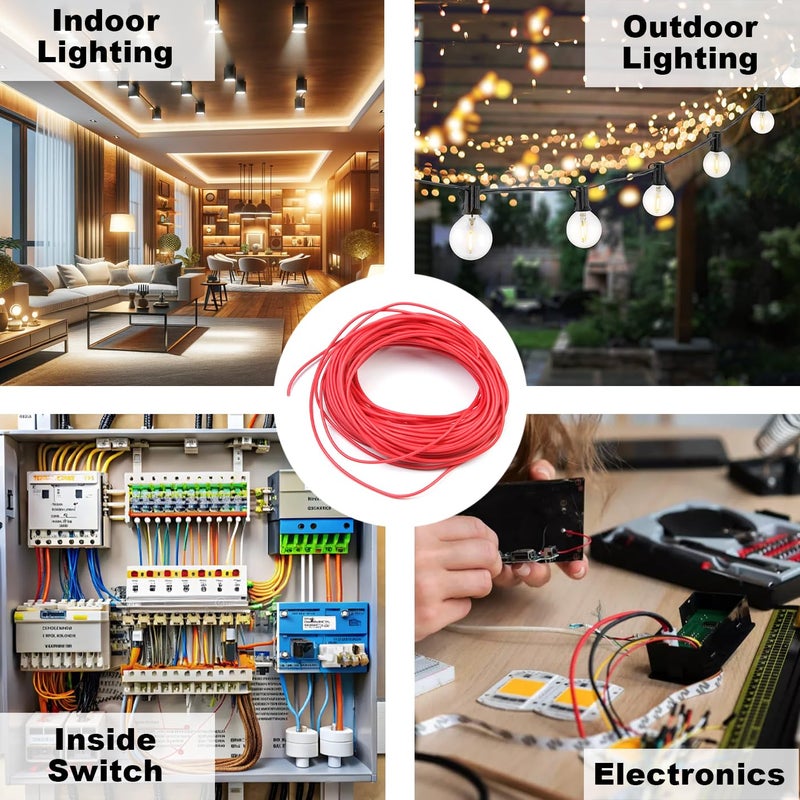 درافل سلك نحاسي دورافيل - 5 أمتار، 2 مم، سلك كهربائي معزول أحمر - Image 5